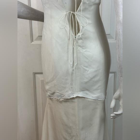 RUE DE SEINE Elegant Cream Sleeveless Dress Size 10 - Picture 10 of 17